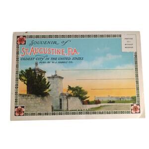 Souvenir of St Augustine Florida 1920s Fold-Out Postcards Unused FL Oldest City